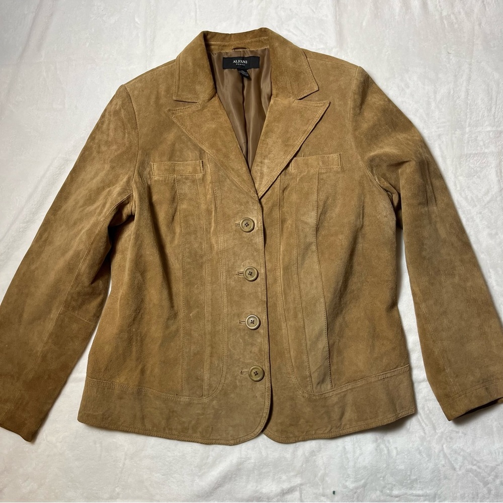 Alfani Suede Women's Jacket NWT tan size 1X